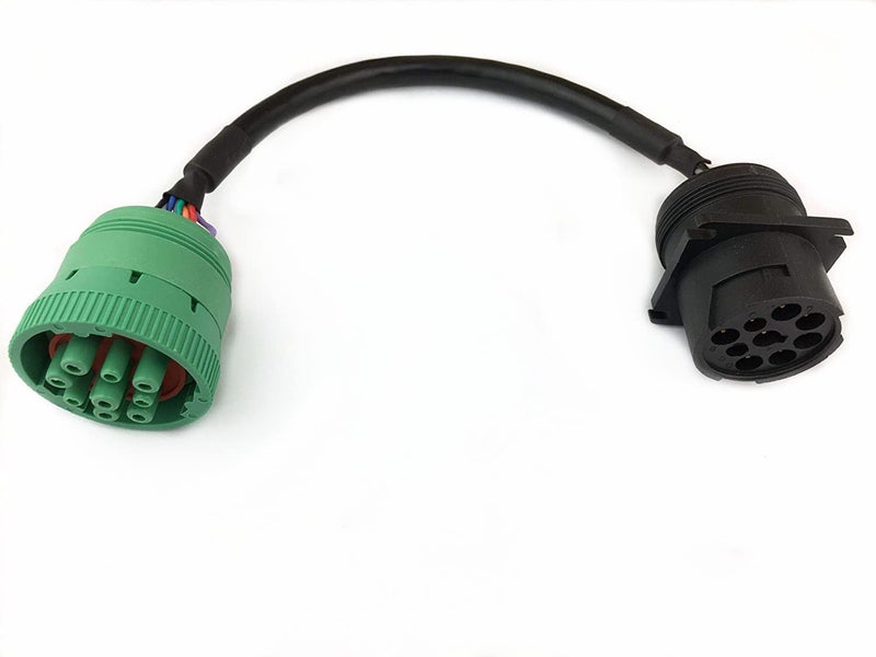 YPP 9pin J1939 Adapter Cable Type 1 Black Connector to Type 2 Green Connector for Truck Diagnostic Tool and ELD GPS Trackers - Image 1